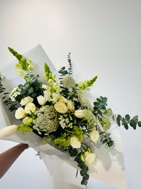 White & Green Florals