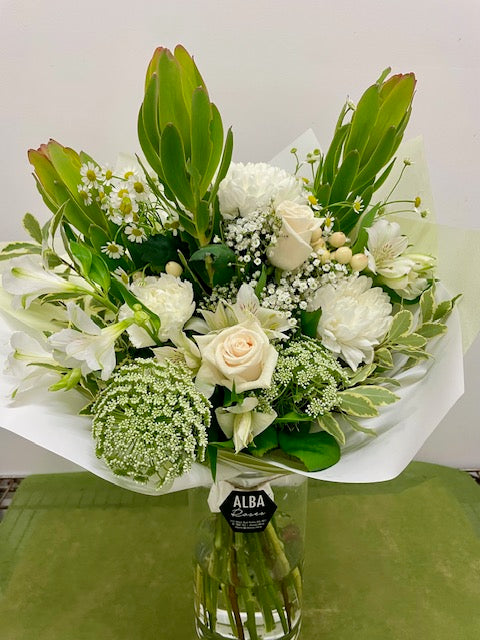 White & Green Florals